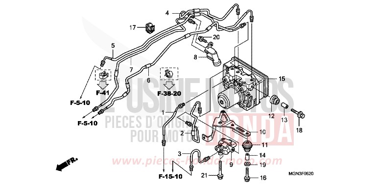 MODULATEUR ABS de CBF600N ABS DRAGON GREEN METALLIC (GY139) 2010